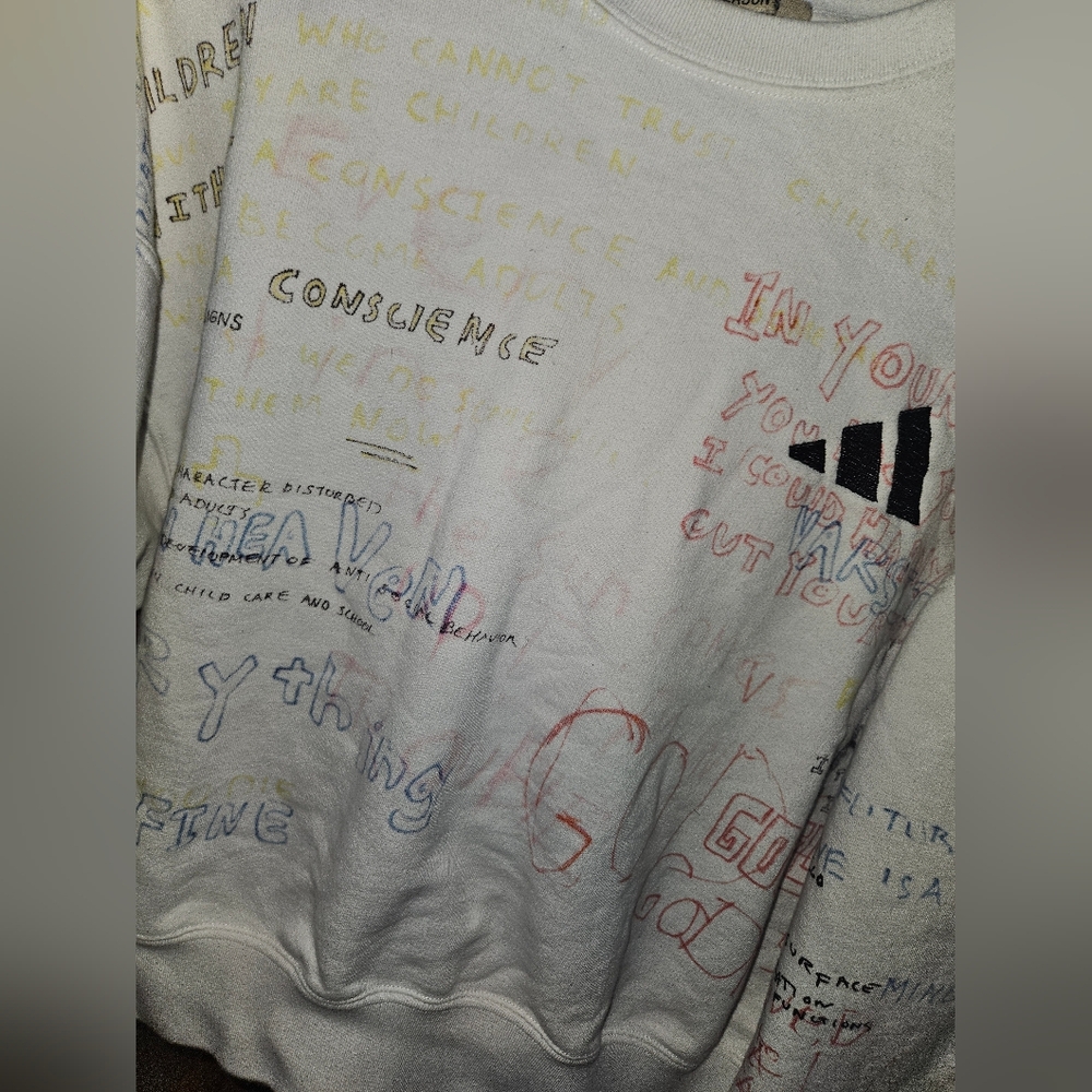 Adidas Yeezy Season 5 Multicolor Graphic Sweatshirt Size L - Picture 4 of 7